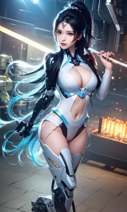 Mecha Girl 4k167p AI Mecha Girl Painting Wallpaper High quality Cyberpunk women (30)