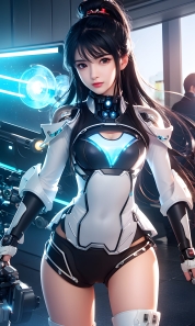 Mecha Girl 4k167p AI Mecha Girl Painting Wallpaper High quality Cyberpunk women (28)