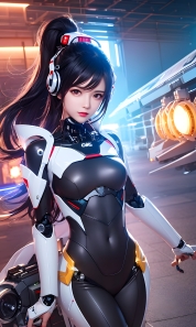 Mecha Girl 4k167p AI Mecha Girl Painting Wallpaper High quality Cyberpunk women (29)