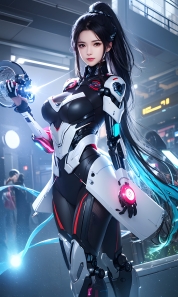 Mecha Girl 4k167p AI Mecha Girl Painting Wallpaper High quality Cyberpunk women (32)