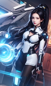 Mecha Girl 4k167p AI Mecha Girl Painting Wallpaper High quality Cyberpunk women (36)