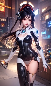 Mecha Girl 4k167p AI Mecha Girl Painting Wallpaper High quality Cyberpunk women (37)