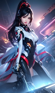 Mecha Girl 4k167p AI Mecha Girl Painting Wallpaper High quality Cyberpunk women (31)