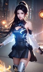 Mecha Girl 4k167p AI Mecha Girl Painting Wallpaper High quality Cyberpunk women (33)