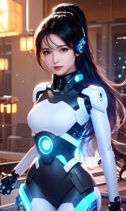 Mecha Girl 4k167p AI Mecha Girl Painting Wallpaper High quality Cyberpunk women (34)